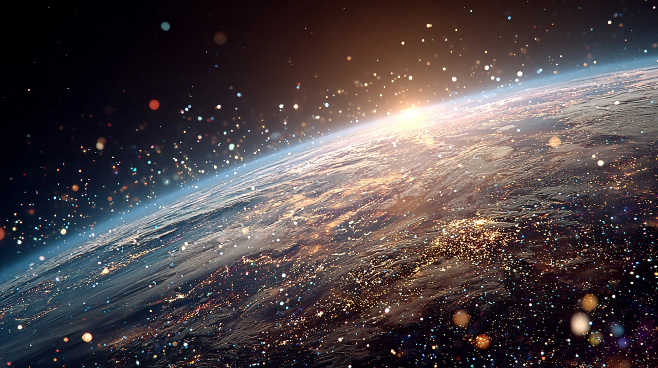 orbital space debris abstract image